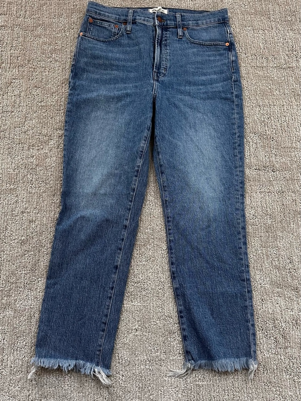 Madewell Blue Cropped Raw-Hem Jeans